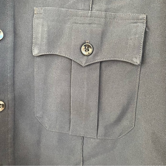Vintage Lieutenant Police Uniform Button Up Top with patches - Picture 4 of 8